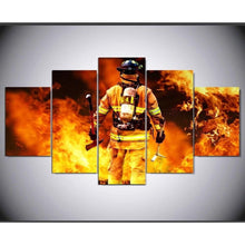  5 Pieces Canvas Art HD Firefighters Pictures For The Living Room - Ineffable Shop