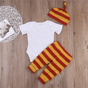 clothing 3PCS Harry Potter Newborn Muggle Print - Romper Bodysuit+Stripped + Pant + Hat Outfits - Ineffable Shop