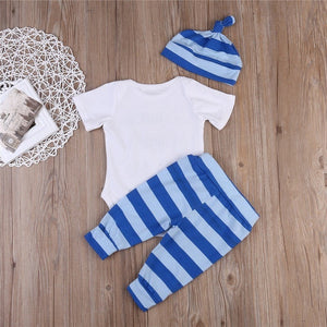 clothing 3PCS Harry Potter Newborn Muggle Print - Romper Bodysuit+Stripped + Pant + Hat Outfits - Ineffable Shop