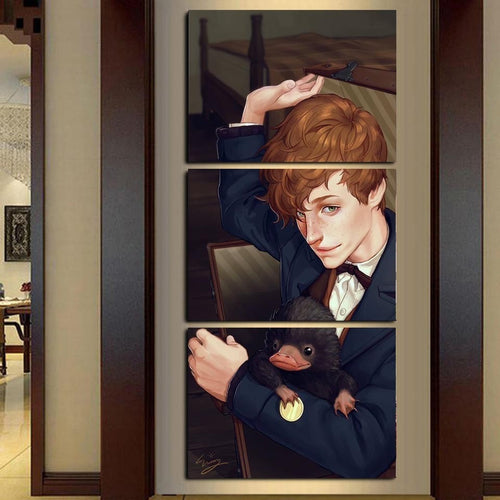 3 Pieces Newt Scamander & Niffler Wall Decor