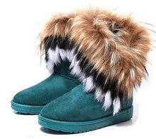 2017 Fashion Artificial Faux Fox Rabbit Fur Leather Boots