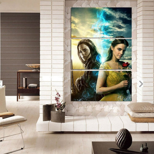 3 Pieces Canvas Painting - Hermione and Belle - Before and Then